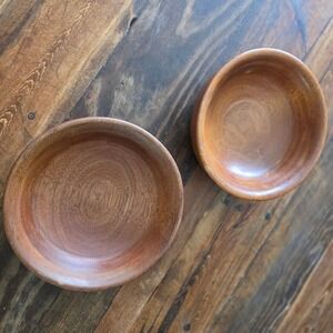 Hand carved wooden‎ bowls bundle of 2 cottagecore sustainable clean natural